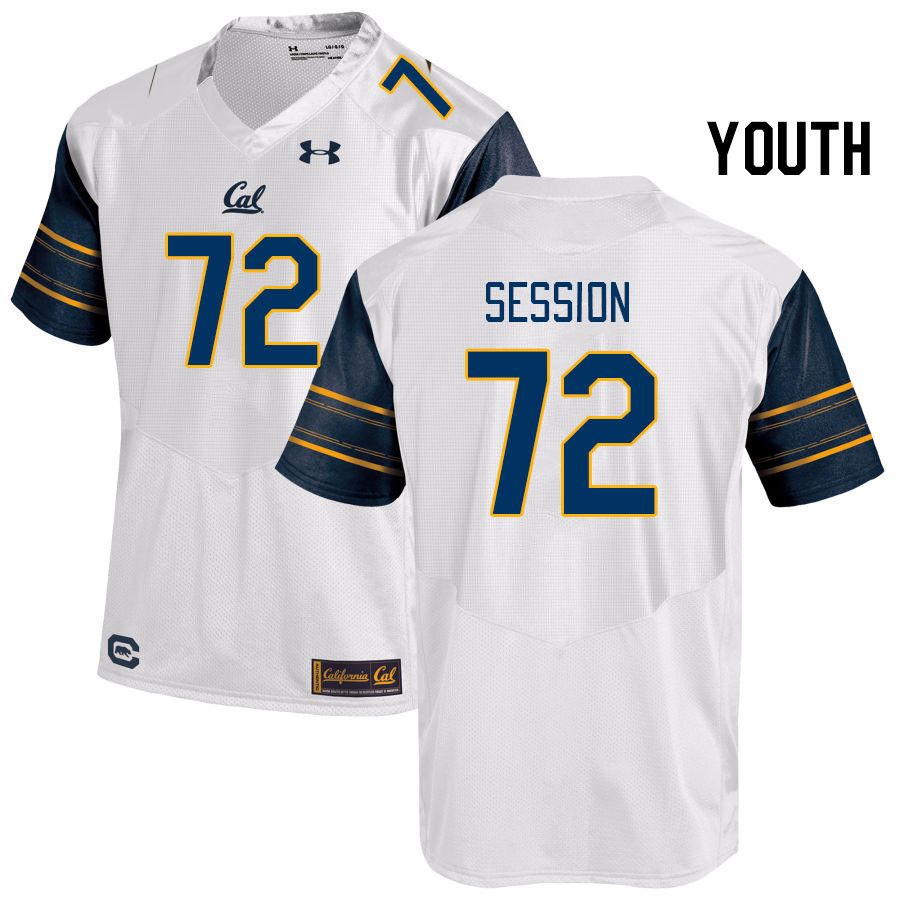 Youth #72 T.J. Session California Golden Bears College Football Jerseys Stitched Sale-White